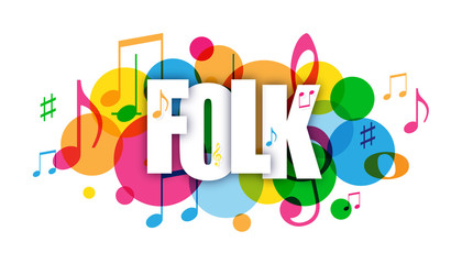 FOLK Colourful Vector Letters Icon