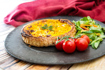 homemade scallops and vegetables pie