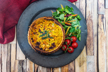 homemade scallops and vegetables pie