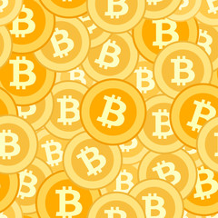 bitcoin coins seamless pattern