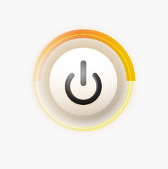 Power button technology logo, digital art techno concept, on off icon