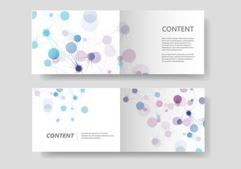 Abstract brochure design with molecular connection and technology network
