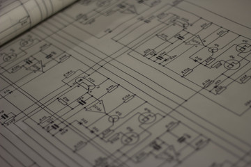 Obraz premium Vintage Electronic schematics