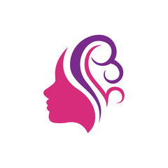 beauty logo vector template. woman silhouette vector icon illustration