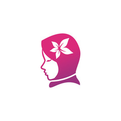 beauty logo vector template. woman silhouette vector icon illustration