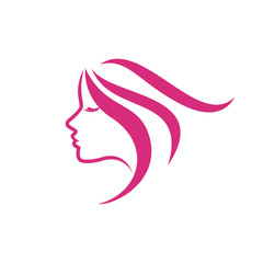 beauty logo vector template. woman silhouette vector icon illustration