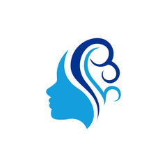 beauty logo vector template. woman silhouette vector icon illustration