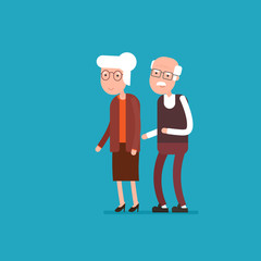 grandmother and grandfather vector icon