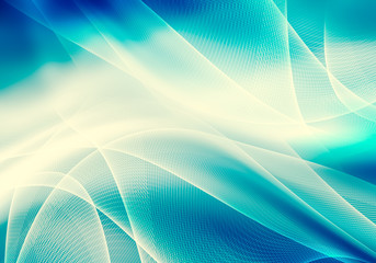 Obraz premium Abstract blue background, abstract lines twisting into beautiful bends