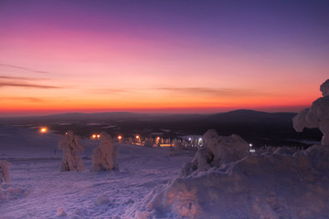 Magical winter sky in Lapland