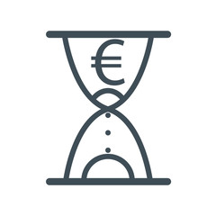 Hourglass with euro sign