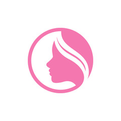 beauty logo vector template. woman silhouette vector icon illustration