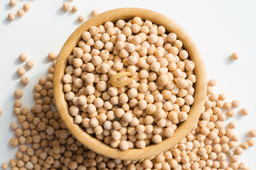dry raw chickpeas in a bowl