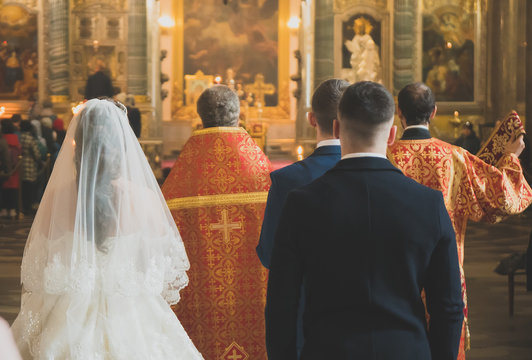 Wedding in the Orthodox Church in Russia.