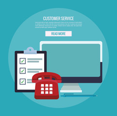 Online customer service banner concept vector illustration graphic design