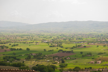 View with mist from the Assisi city