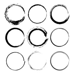 Set of black grunge frames. Vector illustration.