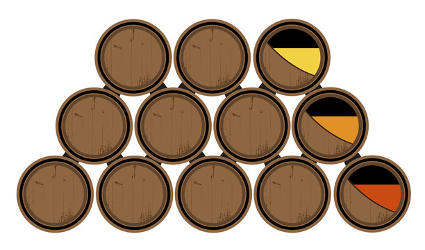 Barricas de vino roble. Sistema de soleras y criaderas