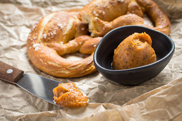 Bavarian Pretzel with Homemade Mangalica Fat Spread