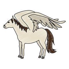 Pegasus fantastic creature cartoon vector illustration graphic design