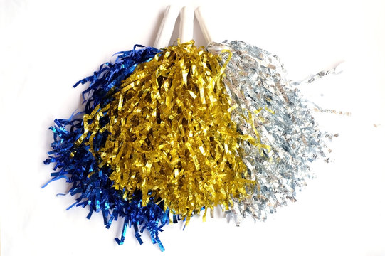 6 PCS Cheerleading Pom Poms For Sports Events - Teal Pom Poms Cheerleading  Metallic for Multicolor Pom Pom Cheerleader - Foil Cheerleader Pom Poms