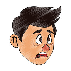 Sick man face cartoon vector illustration graphic design