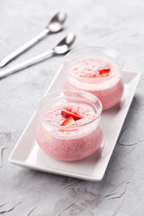 Cups Of Strawberry Mousse
