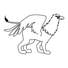 Griffin fantastic creature cartoon vector illustration graphic design