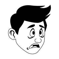 Sick man face cartoon vector illustration graphic design