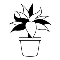 Plant in pot isolated vector illustration graphic design