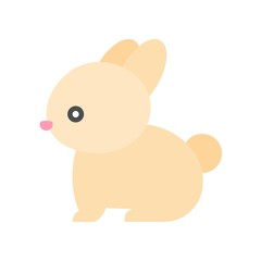 Cute Rabbit icon, flat design vector for easter holiday