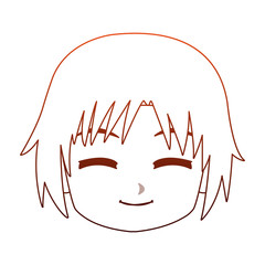 Manga boy face cartoon vector illustration graphic design