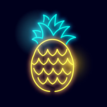 Glowing Neon Pineapple Light Sign