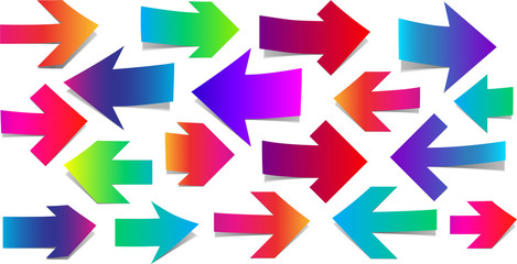 Fototapeta premium Set of straight colorful arrows.