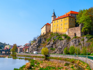 Fototapeta na wymiar Medieval Castle Ledec nad Sazavou on sunny spring day, Czech Republic.