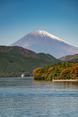 Mount Fuji on lake Ashi