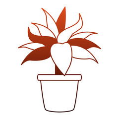 Plant in pot isolated vector illustration graphic design