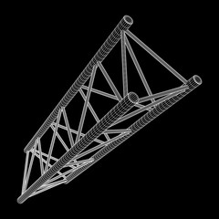 Truss girder element. Wireframe low poly mesh vector illustration.