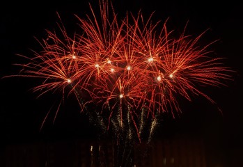 Fototapeta na wymiar Fuochi d'artificio rossi