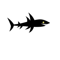 Obraz premium Vector black shark
