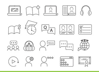 Online Education icons isolated vector illustration design