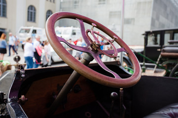 Ancient car steering wheel