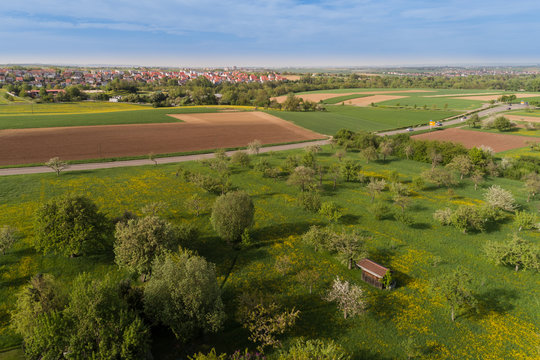 Luftbild mit Blick &uuml;ber das Glemstal nach H&ouml;fingen