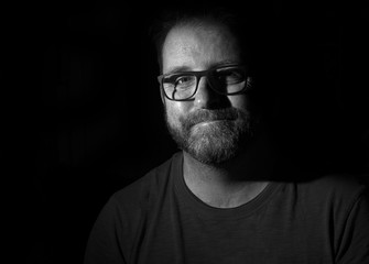 Bearded man with glasses 