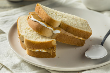 Homemade Fluffernutter Marshmallow Peanut Butter Sandwich