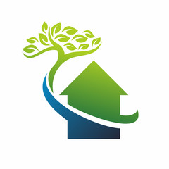 Natural House Logo Vector Design Template