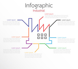 Vector infographic templates for reports in detail of in the industrial.