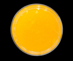 Top view of orange juice