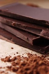 background of chocolate slices