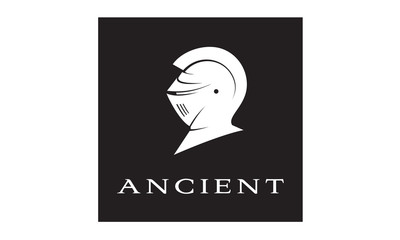 Ancient Knight Templar Warrior Medieval Armor Helmet logo design inspiration
